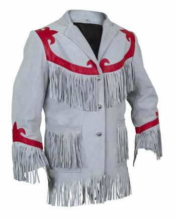 Genuine Leather Western Yoke Jacket with Fringe