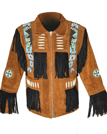 Brown Genuine Leather Cowboy Western Jacket