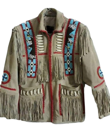 Brown Genuine Leather Western Cowboy Jacket