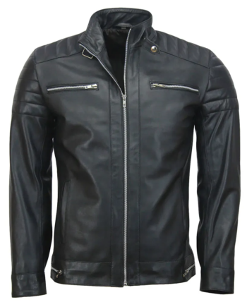 Black Genuine Leather Biker Jacket