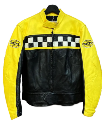 Black and Yellow Cafe Racer Leather Jacket