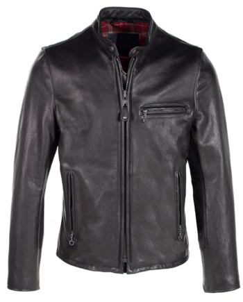 Black 530 Cafe Racer Leather Jacket