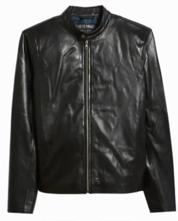 Black Archive Cafe Racer Leather Jacket