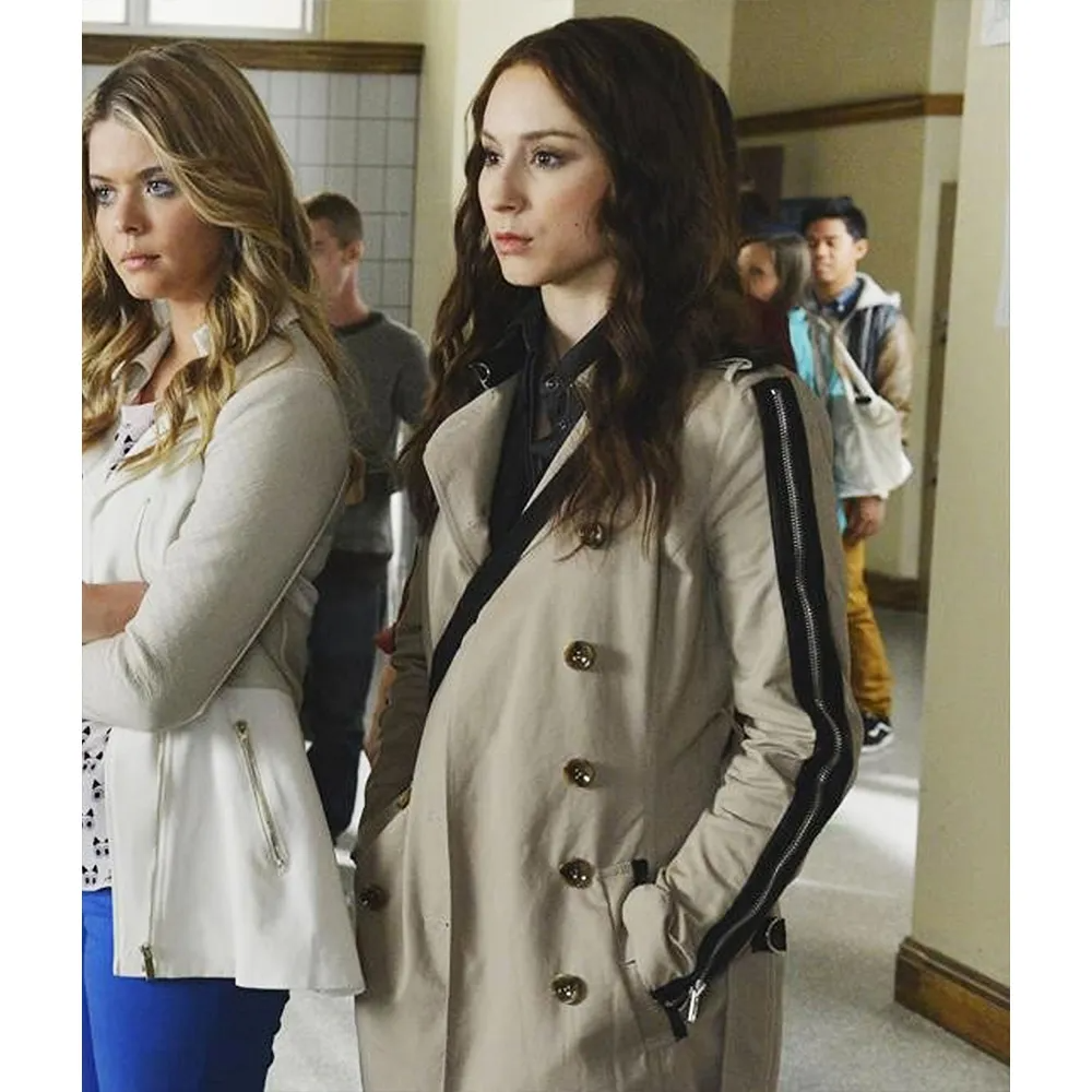 Gray Cotton Double-Breasted Lapel Trench Coat