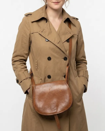 Brown Cotton Double-Breasted Belted Trench Coat