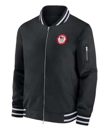 Black Full-Zip Bomber Jacket